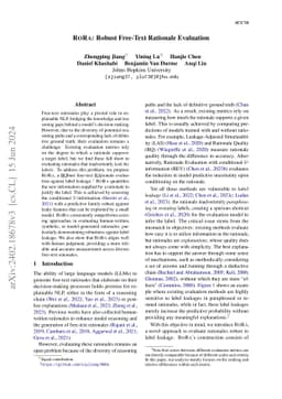 RORA: Robust Free-Text Rationale Evaluation