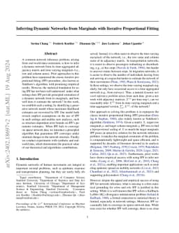 Inferring Dynamic Networks from Marginals with Iterative Proportional
  Fitting