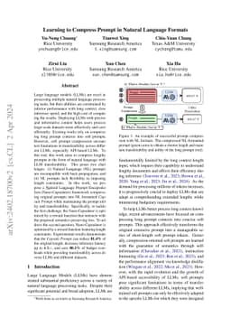 Learning to Compress Prompt in Natural Language Formats