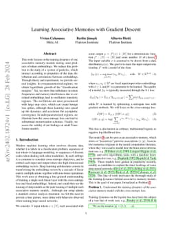 Learning Associative Memories with Gradient Descent