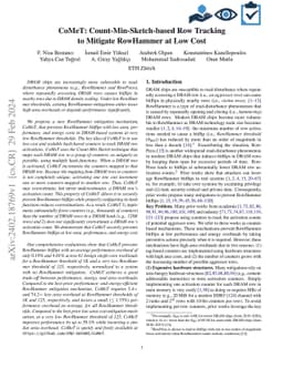 CoMeT: Count-Min-Sketch-based Row Tracking to Mitigate RowHammer at Low
  Cost