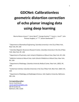 GDCNet: Calibrationless geometric distortion correction of echo planar
  imaging data using deep learning