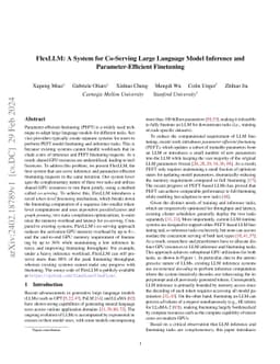 FlexLLM: A System for Co-Serving Large Language Model Inference and Parameter-Efficient Finetuning