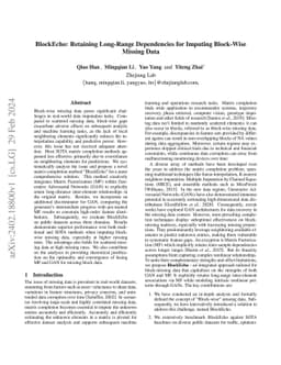 BlockEcho: Retaining Long-Range Dependencies for Imputing Block-Wise
  Missing Data