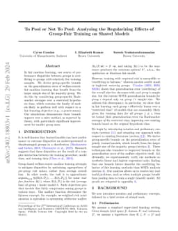 To Pool or Not To Pool: Analyzing the Regularizing Effects of Group-Fair
  Training on Shared Models