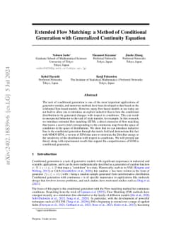 Extended Flow Matching: a Method of Conditional Generation with
  Generalized Continuity Equation