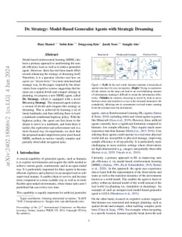 Dr. Strategy: Model-Based Generalist Agents with Strategic Dreaming