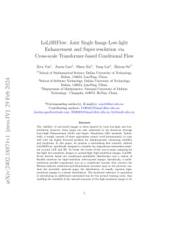 LoLiSRFlow: Joint Single Image Low-light Enhancement and
  Super-resolution via Cross-scale Transformer-based Conditional Flow