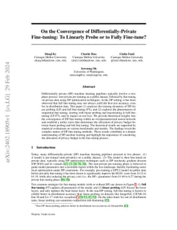 On the Convergence of Differentially-Private Fine-tuning: To Linearly
  Probe or to Fully Fine-tune?