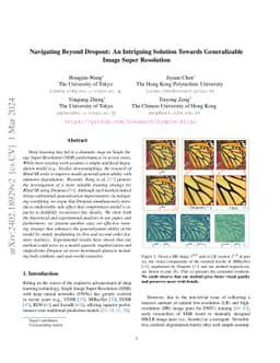 Navigating Beyond Dropout: An Intriguing Solution Towards Generalizable
  Image Super Resolution