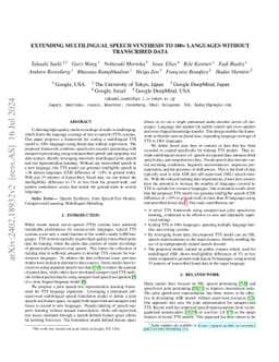 Extending Multilingual Speech Synthesis to 100+ Languages without
  Transcribed Data