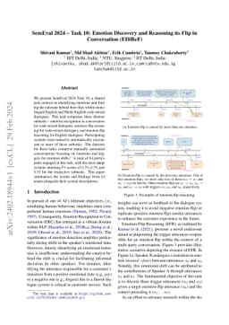 SemEval 2024 -- Task 10: Emotion Discovery and Reasoning its Flip in
  Conversation (EDiReF)