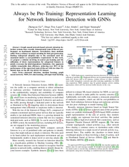 Always be Pre-Training: Representation Learning for Network Intrusion
  Detection with GNNs