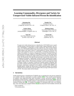 Learning Commonality, Divergence and Variety for Unsupervised
  Visible-Infrared Person Re-identification