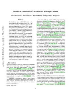 Theoretical Foundations of Deep Selective State-Space Models