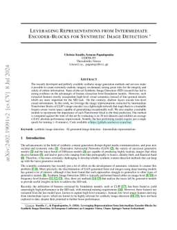 Leveraging Representations from Intermediate Encoder-blocks for
  Synthetic Image Detection