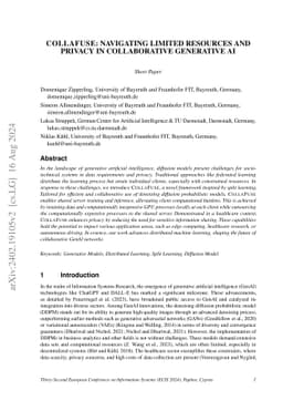 CollaFuse: Navigating Limited Resources and Privacy in Collaborative
  Generative AI