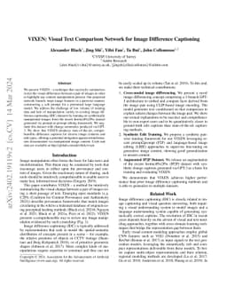 VIXEN: Visual Text Comparison Network for Image Difference Captioning