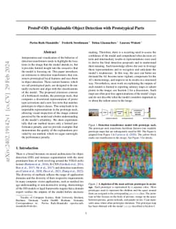 ProtoP-OD: Explainable Object Detection with Prototypical Parts