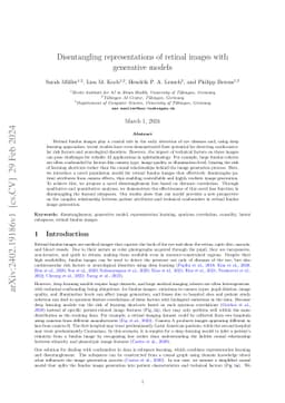 Disentangling representations of retinal images with generative models