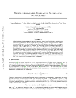 Memory-Augmented Generative Adversarial Transformers