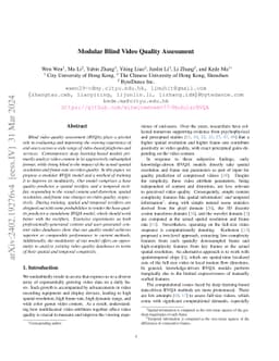 Modular Blind Video Quality Assessment