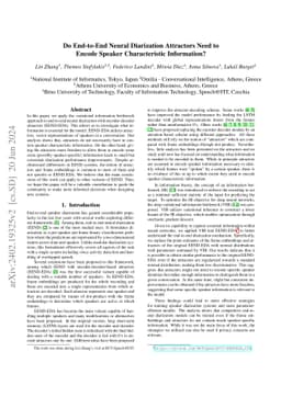 Do End-to-End Neural Diarization Attractors Need to Encode Speaker
  Characteristic Information?