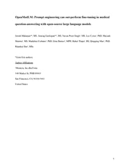 OpenMedLM: Prompt engineering can out-perform fine-tuning in medical
  question-answering with open-source large language models