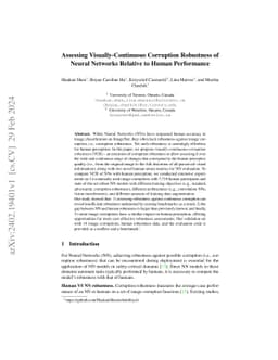 Assessing Visually-Continuous Corruption Robustness of Neural Networks
  Relative to Human Performance