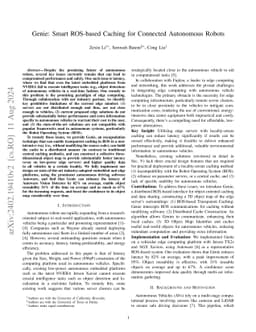 Genie: Smart ROS-based Caching for Connected Autonomous Robots