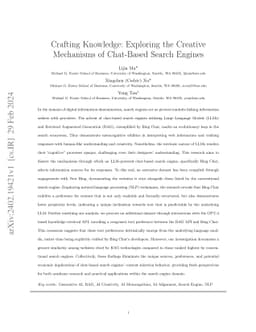 Crafting Knowledge: Exploring the Creative Mechanisms of Chat-Based
  Search Engines