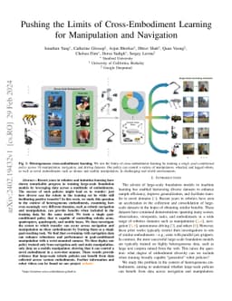 Pushing the Limits of Cross-Embodiment Learning for Manipulation and
  Navigation