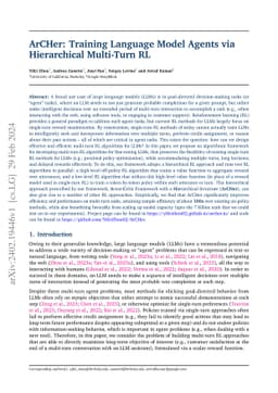 ArCHer: Training Language Model Agents via Hierarchical Multi-Turn RL
