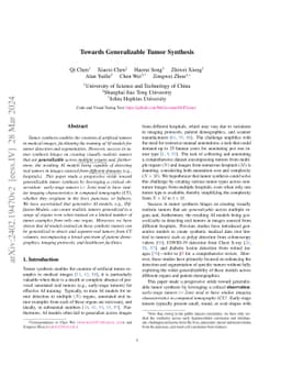 Towards Generalizable Tumor Synthesis