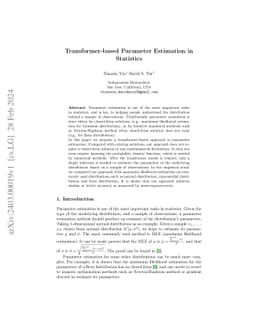 Transformer-based Parameter Estimation in Statistics