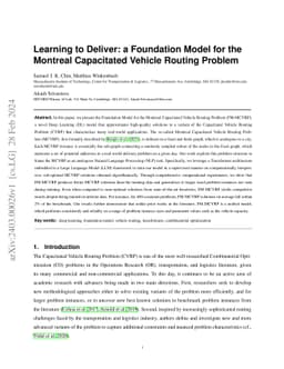 Learning to Deliver: a Foundation Model for the Montreal Capacitated
  Vehicle Routing Problem