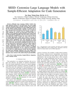 SEED: Customize Large Language Models with Sample-Efficient Adaptation
  for Code Generation