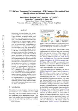 TELEClass: Taxonomy Enrichment and LLM-Enhanced Hierarchical Text Classification with Minimal Supervision