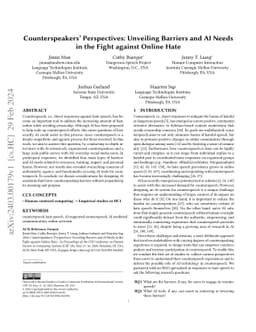 Counterspeakers' Perspectives: Unveiling Barriers and AI Needs in the
  Fight against Online Hate