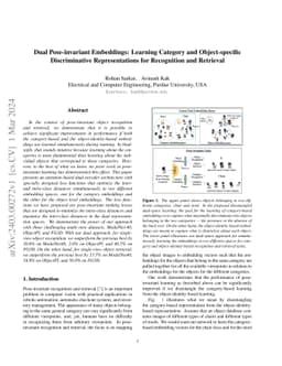 Dual Pose-invariant Embeddings: Learning Category and Object-specific
  Discriminative Representations for Recognition and Retrieval