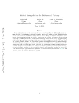 Shifted Interpolation for Differential Privacy