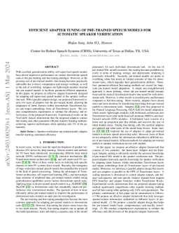 Efficient Adapter Tuning of Pre-trained Speech Models for Automatic
  Speaker Verification