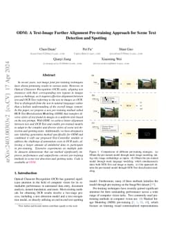 ODM: A Text-Image Further Alignment Pre-training Approach for Scene Text
  Detection and Spotting