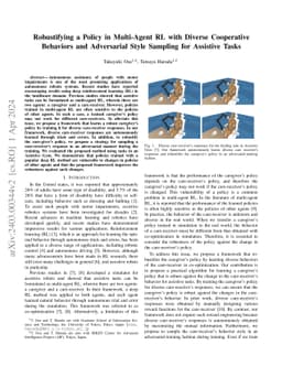 Robustifying a Policy in Multi-Agent RL with Diverse Cooperative
  Behaviors and Adversarial Style Sampling for Assistive Tasks