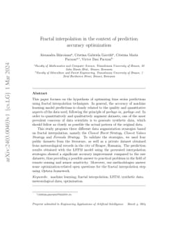 Fractal interpolation in the context of prediction accuracy optimization