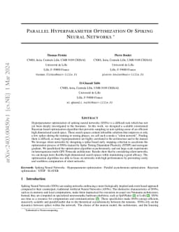Parallel Hyperparameter Optimization Of Spiking Neural Network