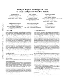 Multiple Ways of Working with Users to Develop Physically Assistive
  Robots
