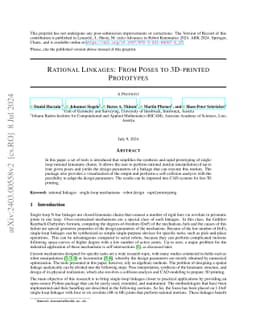 Rational Linkages: From Poses to 3D-printed Prototypes
