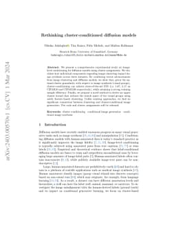 Rethinking cluster-conditioned diffusion models