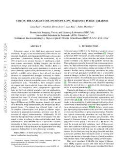 COLON: The largest COlonoscopy LONg sequence public database